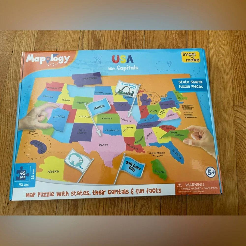 Imagimake Mapology USA Map with Capitals Monuments of USA Bundle | 3D Puzzles